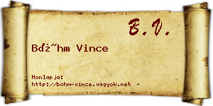 Bőhm Vince névjegykártya
