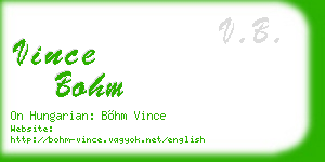 vince bohm business card
